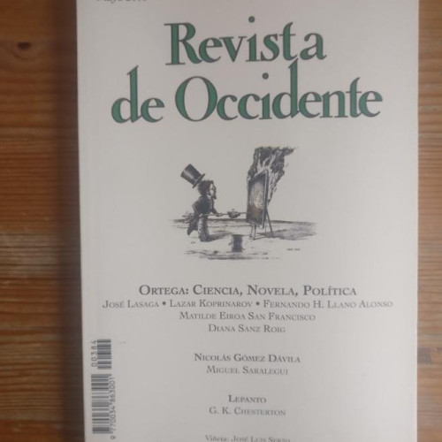 Portada del libro de REVISTA DE OCCIDENTE. ORTEGA. CIENCIA, NOVELA, POLÌTICA. Nº 384 2013