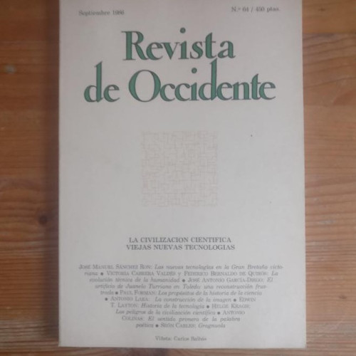 Portada del libro de REVISTA DE OCCIDENTE. LA CIVILIZACIÓN CIENTÍFICA. NUEVAS TECNOLOGÍAS. Nº 64 1986