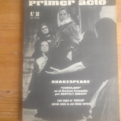 Portada del libro de PRIMER ACTO. Nº 53 Shakespeare. coriolano.