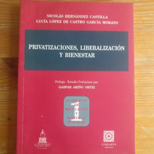 Portada del libro de Privatizaciones, liberalización y bienestar. Henández Castilla y Castro García Ed. Comares. 2000 174