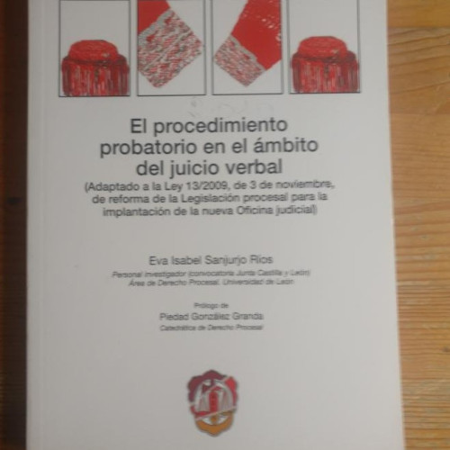 Portada del libro de Procedimiento Probatorio en el Ambito de Juicio Verbal, El. Adaptado a Sanjurjo Rios, Eva REUS 2010