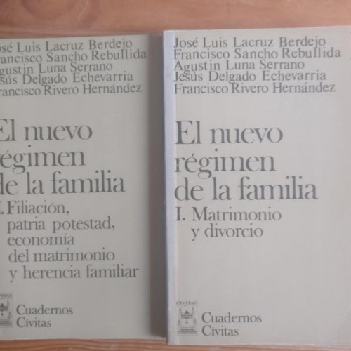 Portada del libro de El nuevo régimen de la familia 2 VOL. Lacruz, Luna Serrano, Sánchez Rebullida, Rivero Hernández,
