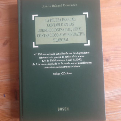 Portada del libro de La prueba pericial contable en las jurisdicciones…