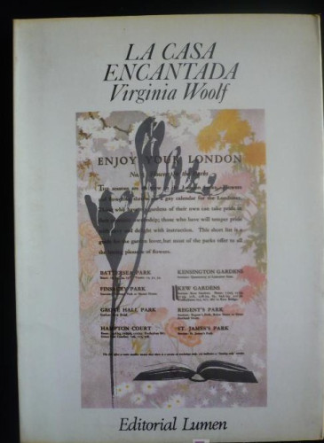 Portada del libro de LA CASA ENCANTADA. WIRGINIA WOOLF. ED.LUMEN 1E.1979 166 PAG