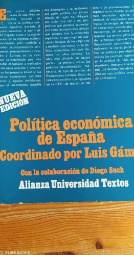 Portada del libro de Politica economica de España