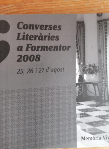 Portada del libro de Convers literaries a Formentor 2008 agosto memoria viva