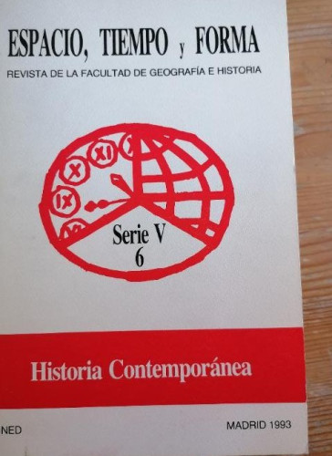 Portada del libro de Espacio, tiempo y forma. Revista de la Facultad de Geografía e Historia. Serie V, Nº 6, 1993 500pp