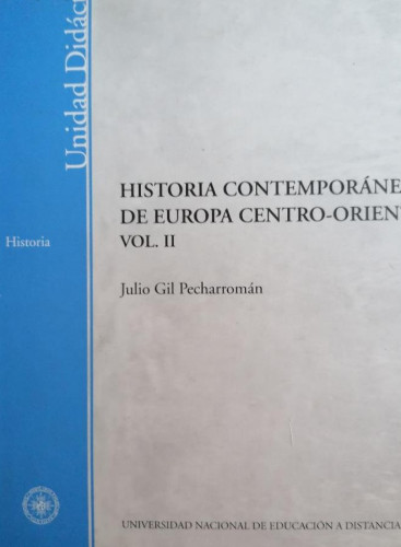 Portada del libro Historia Contemporánea de Europa Centro-Oriental. Vol-II (UNIDAD DIDÁCTICA)