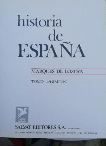 Portada del libro de Historia de España - 6 Vols. - Marqués de Lozoya