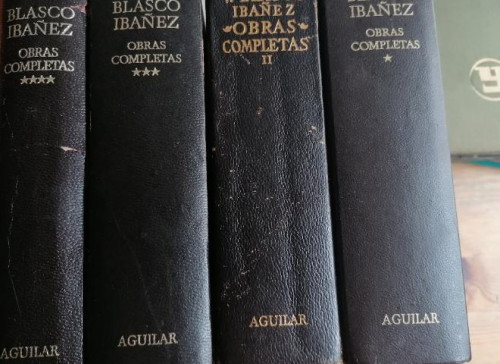 Portada del libro de obras completas Blasco Ibáñez. 4 volúmenes. 1,2,3 y 4 Aguilar. ver notas