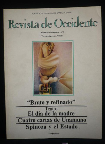 Portada del libro de REVISTA DE OCCIDENTE. TERCERA EPOCA. AGOSTO SEPTIEMBRE 1977,. 22.23