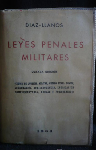 Portada del libro de LEYES PENALES MILITARES. DIAZ YANOS. 8 EDICION. 1964