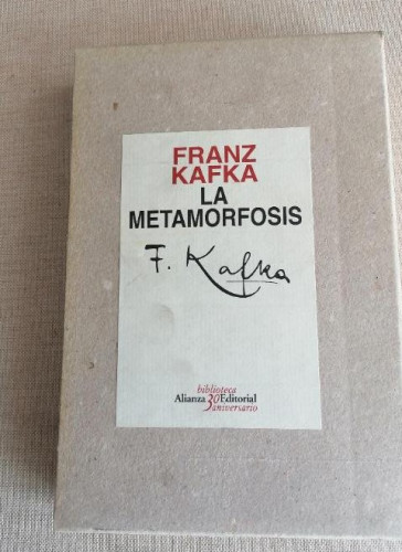 Portada del libro de La metamorfosis. Franz Kafka. Fernando Savater. Biblioteca alianza 30 aniversario