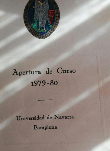 Portada del libro de APERTURA DE CURSO 1978-1980 - UNIVERSIDAD DE NAVARRA. PAMPLONA
