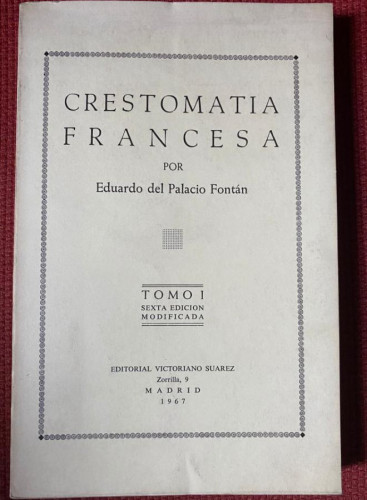 Portada del libro de CRESTOMATÍA FRANCESA