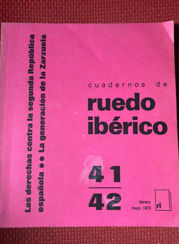 Portada del libro de CUADERNOS DE RUEDO IBERICO 41-42. FEBRERO MAYO 1973.