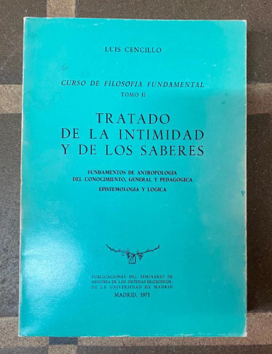 Portada del libro de Tratado de la Intimidad y de los Saberes