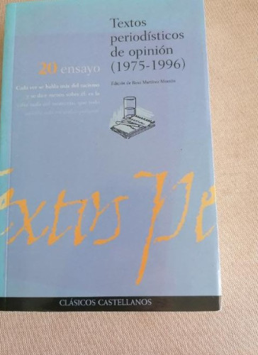 Portada del libro de Textos periodisticos de opinion (1975 - 1996)