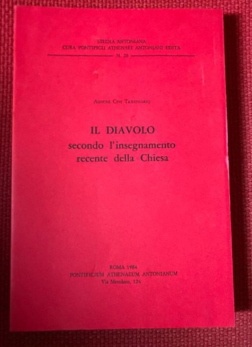 Portada del libro de IL DIAVOLO. SECONDO L'INSEGNAMENTO RECENTE DELLA CHIESA. AGNESE CINI TASSINARIO. ROMA 1984.