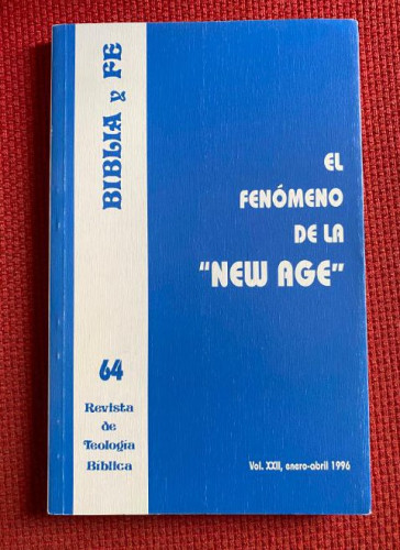 Portada del libro de EL FENOMENO DE LA NEW AGE. REVISTA DE TEOLOGIA BIBLICA Nº 64. VOL XXII,. ENERO-ABRIL 1996.