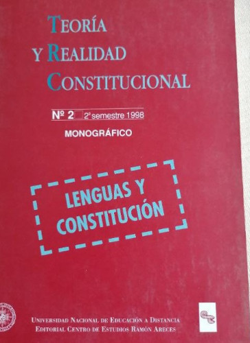 Portada del libro de Teoría y realidad constitucional. UNED. 1998 292pp