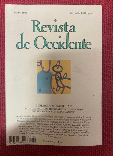 Portada del libro de REVISTA DE OCCIDENTE. ENERO 1996. Nº 176. BIOLOGIA MOLECULAR.