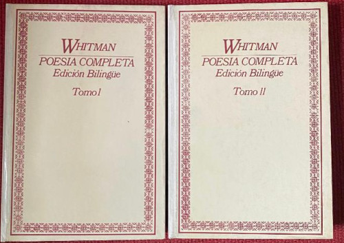 Portada del libro de WHITMAN. POESÍA COMPLETA. EDICIÓN BILINGÜE. TOMOS I Y II. LIBROS RÍO NUEVO.